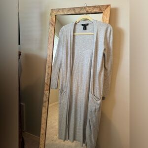 Long White House Black Market Cardigan
